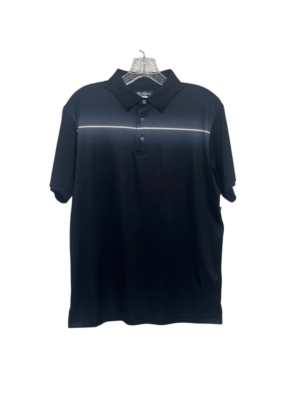 Ben Hogan Golf Polo Shirt Small Black Blue New Moisture Wicking UPF15 Activewear